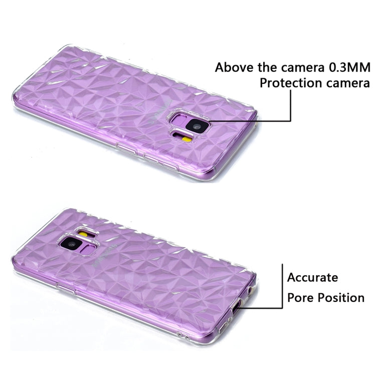 3D Diamond Texture TPU Case for Galaxy S9 (Transparent)