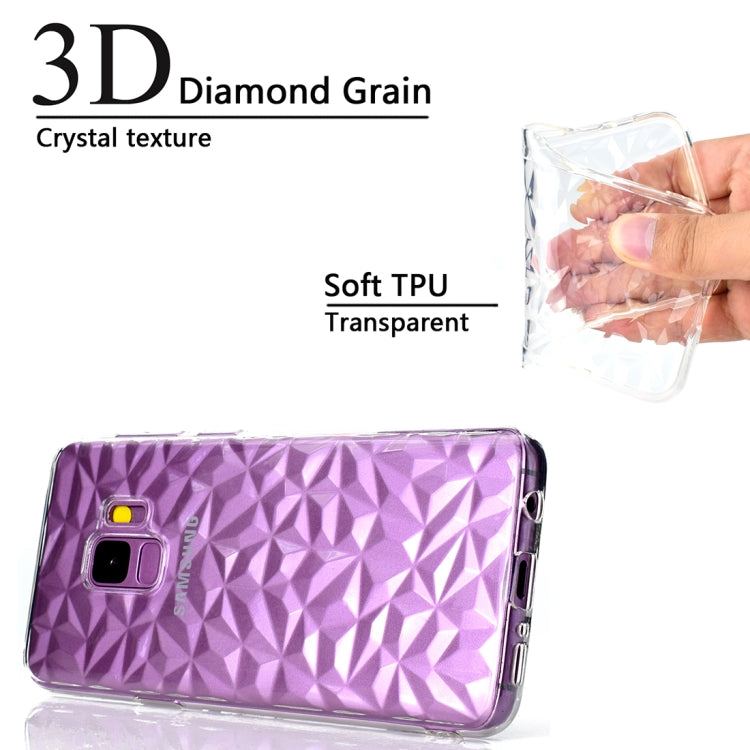 3D Diamond Texture TPU Case for Galaxy S9 (Transparent)