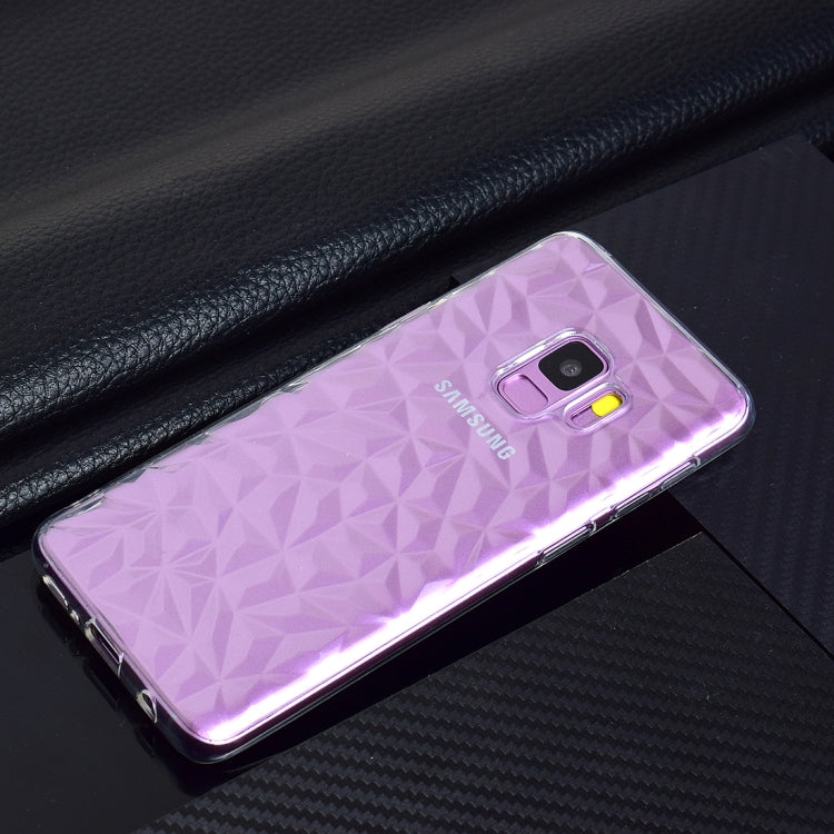 3D Diamond Texture TPU Case for Galaxy S9 (Transparent)