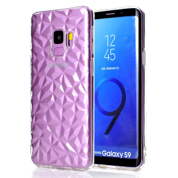 3D Diamond Texture TPU Case for Galaxy S9 (Transparent)