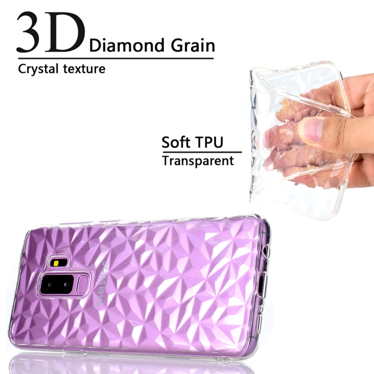 3D Diamond Texture TPU Case for Galaxy S9+(Transparent)