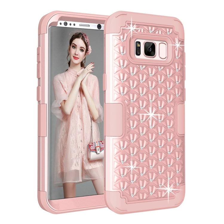 For Galaxy S8 Dropproof 3 in 1 Diamond Silicone sleeve for mobile phone