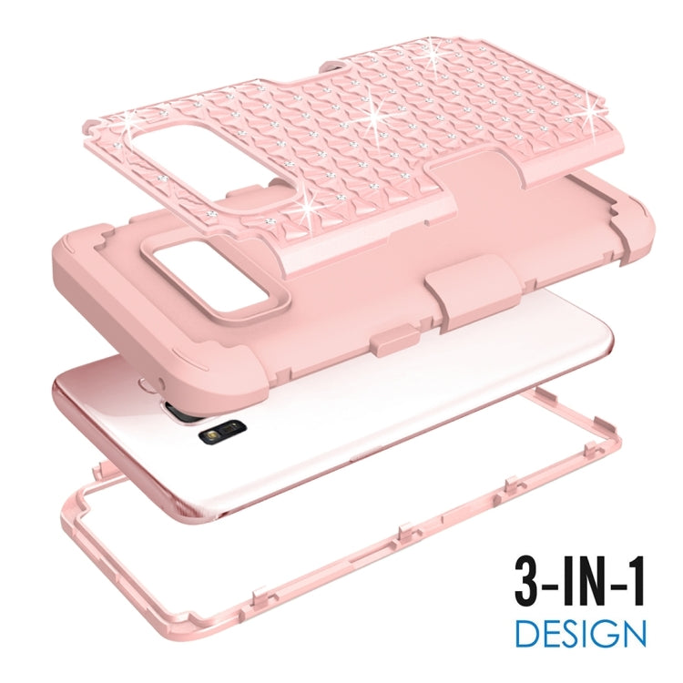 For Galaxy S8 Dropproof 3 in 1 Diamond Silicone sleeve for mobile phone