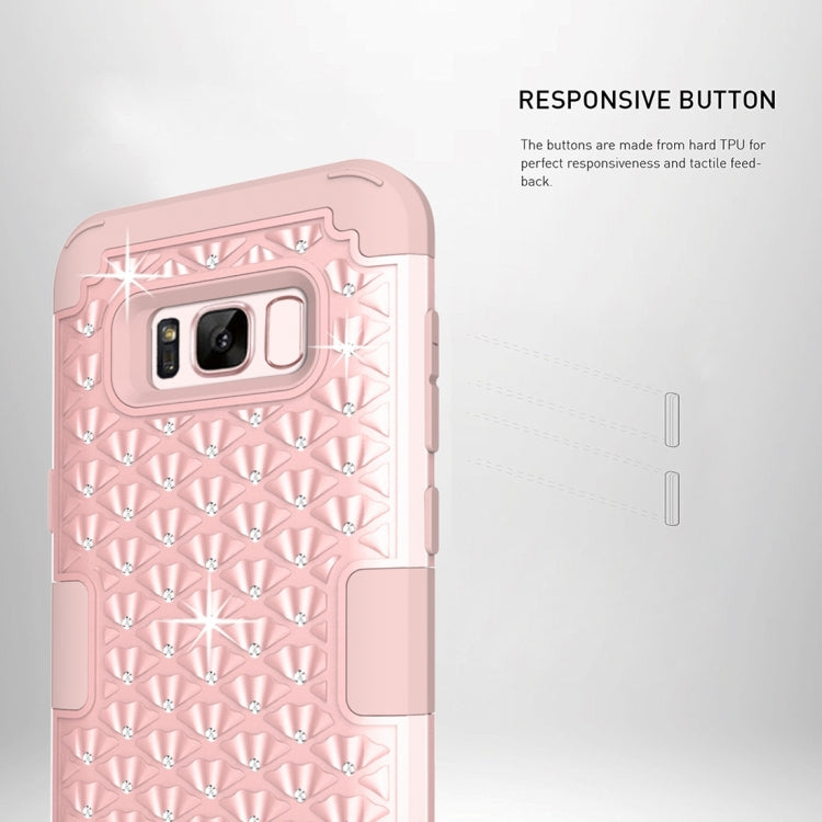 For Galaxy S8 Dropproof 3 in 1 Diamond Silicone sleeve for mobile phone
