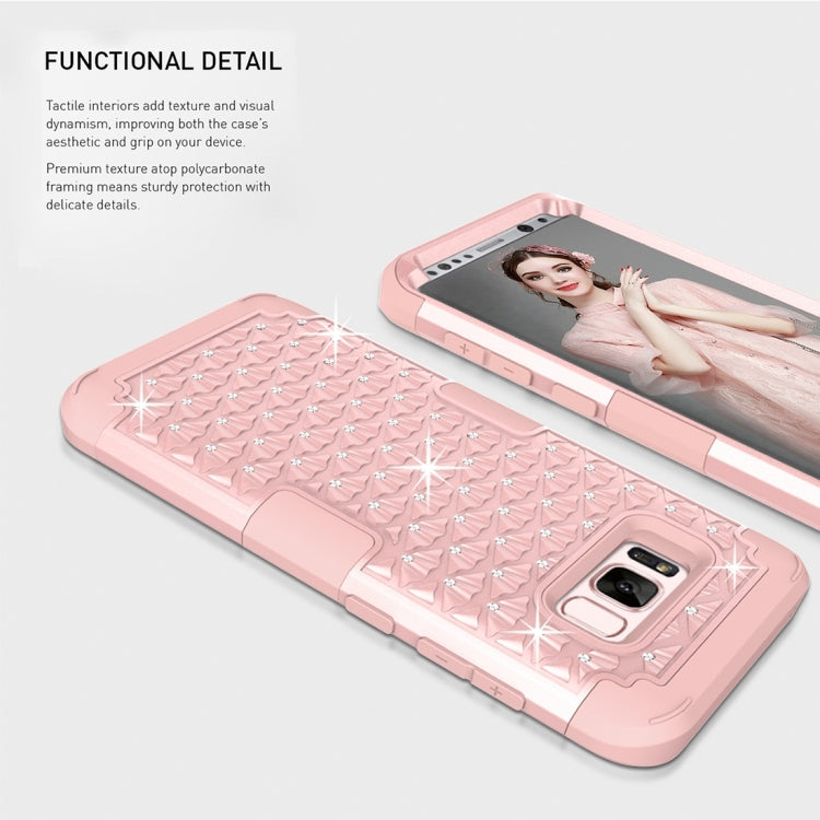 For Galaxy S8 Dropproof 3 in 1 Diamond Silicone sleeve for mobile phone