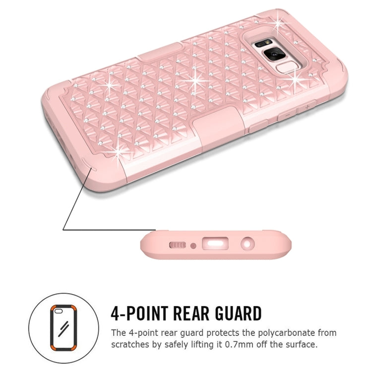 For Galaxy S8 Dropproof 3 in 1 Diamond Silicone sleeve for mobile phone