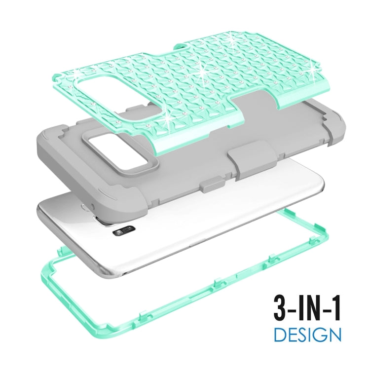 For Galaxy S8 Dropproof 3 in 1 Diamond Silicone sleeve for mobile phone