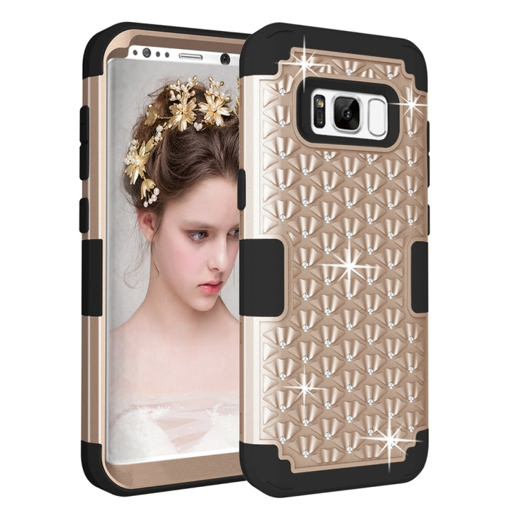 For Galaxy S8 Dropproof 3 in 1 Diamond Silicone sleeve for mobile phone