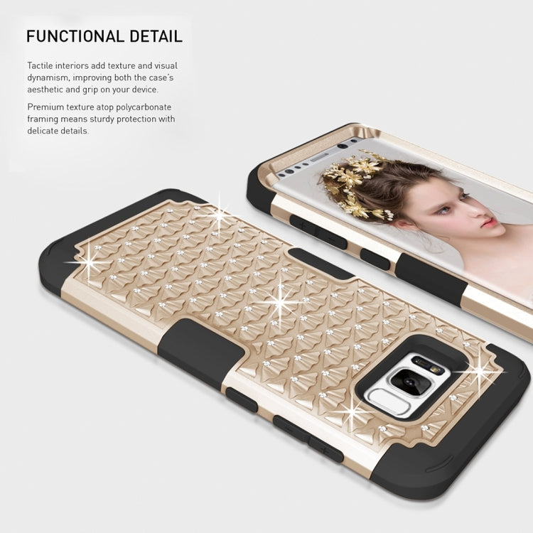 For Galaxy S8 Dropproof 3 in 1 Diamond Silicone sleeve for mobile phone