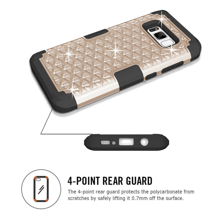 For Galaxy S8 Dropproof 3 in 1 Diamond Silicone sleeve for mobile phone