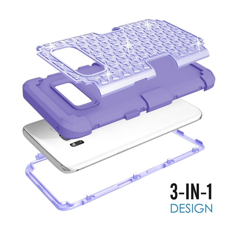 For Galaxy S8 Dropproof 3 in 1 Diamond Silicone sleeve for mobile phone
