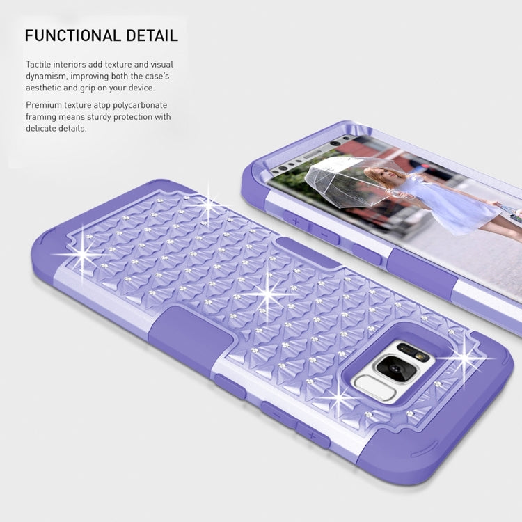 For Galaxy S8 Dropproof 3 in 1 Diamond Silicone sleeve for mobile phone