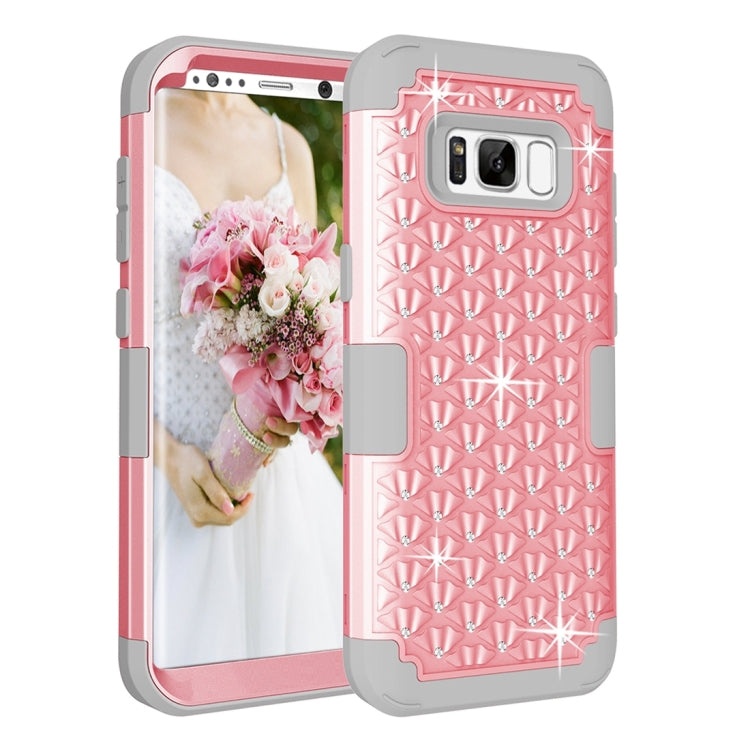 For Galaxy S8 Dropproof 3 in 1 Diamond Silicone sleeve for mobile phone