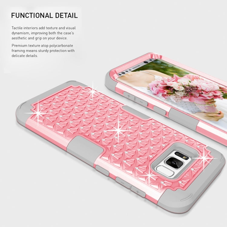 For Galaxy S8 Dropproof 3 in 1 Diamond Silicone sleeve for mobile phone