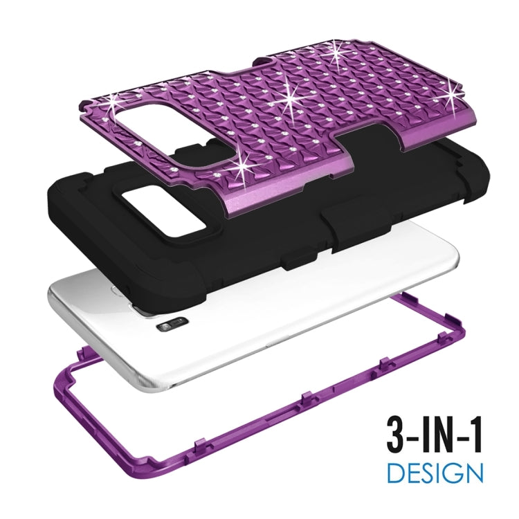 For Galaxy S8 Dropproof 3 in 1 Diamond Silicone sleeve for mobile phone