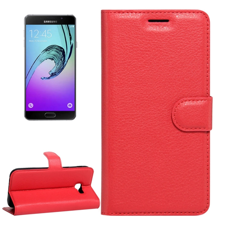 For Galaxy A3(2017) / A320 Litchi Texture Horizontal Flip Leather Case with Magnetic Buckle & Holder & Card Slots & Wallet