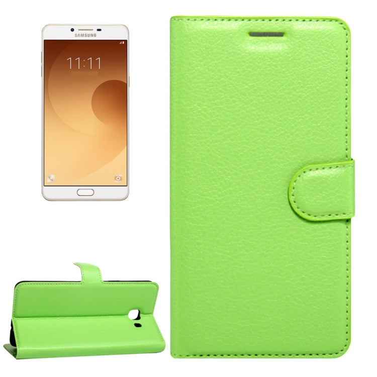 For Galaxy C9 Pro / C900 Litchi Texture Horizontal Flip Leather Case with Magnetic Buckle & Holder & Card Slots & Wallet