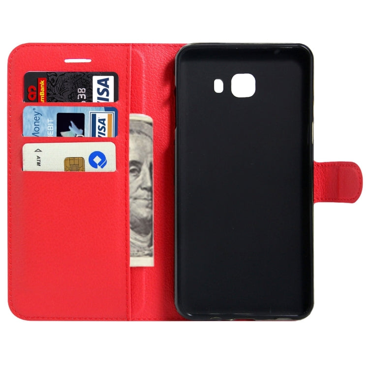 For Galaxy C9 Pro / C900 Litchi Texture Horizontal Flip Leather Case with Magnetic Buckle & Holder & Card Slots & Wallet