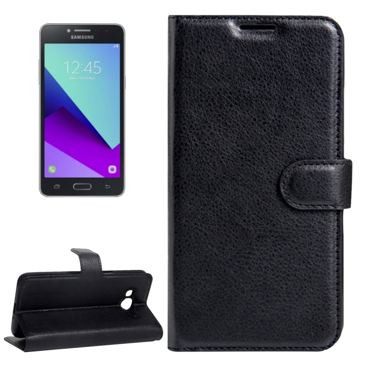 For Galaxy J2 Prime Litchi Texture Horizontal Flip Leather Case with Magnetic Buckle & Holder & Card Slots & Wallet