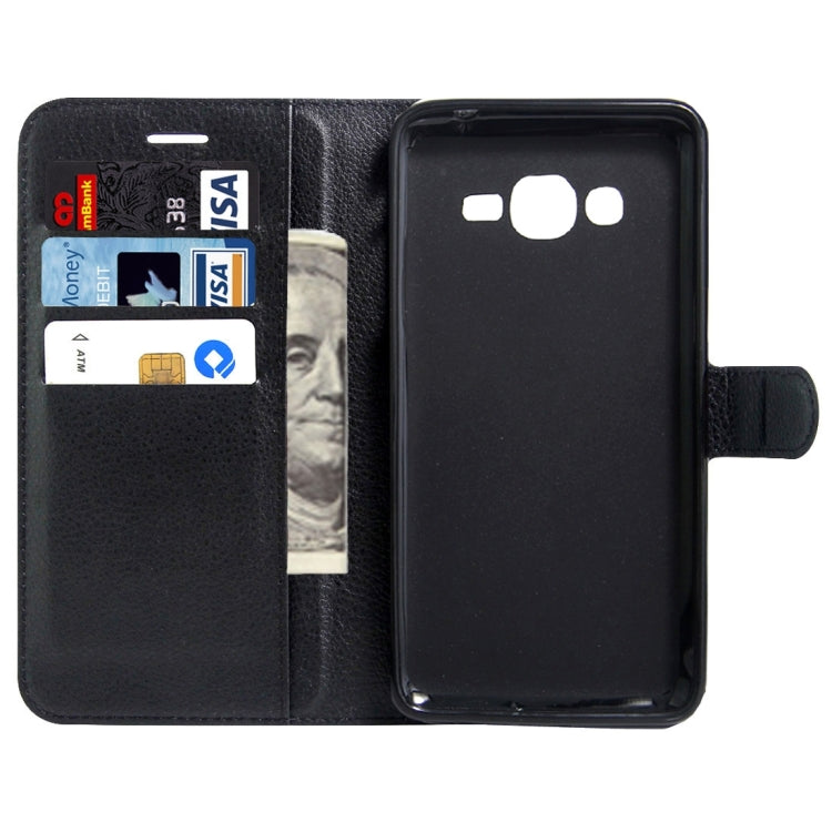 For Galaxy J2 Prime Litchi Texture Horizontal Flip Leather Case with Magnetic Buckle & Holder & Card Slots & Wallet