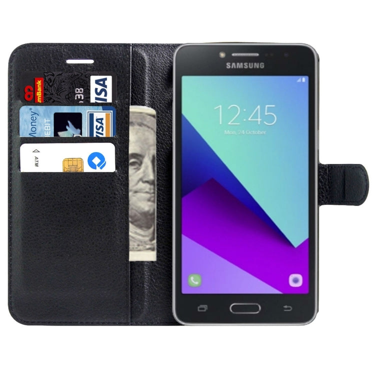 For Galaxy J2 Prime Litchi Texture Horizontal Flip Leather Case with Magnetic Buckle & Holder & Card Slots & Wallet