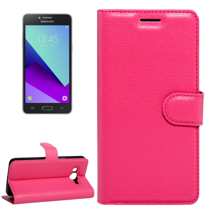 For Galaxy J2 Prime Litchi Texture Horizontal Flip Leather Case with Magnetic Buckle & Holder & Card Slots & Wallet