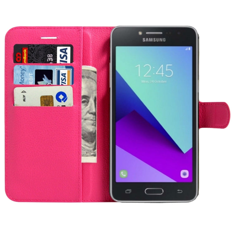 For Galaxy J2 Prime Litchi Texture Horizontal Flip Leather Case with Magnetic Buckle & Holder & Card Slots & Wallet