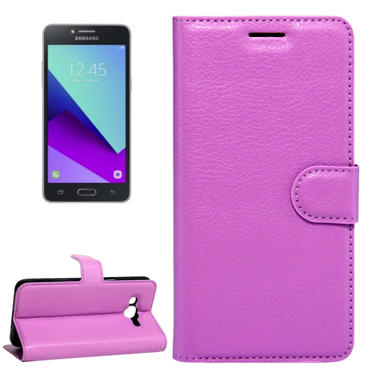 For Galaxy J2 Prime Litchi Texture Horizontal Flip Leather Case with Magnetic Buckle & Holder & Card Slots & Wallet