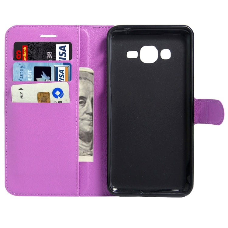 For Galaxy J2 Prime Litchi Texture Horizontal Flip Leather Case with Magnetic Buckle & Holder & Card Slots & Wallet