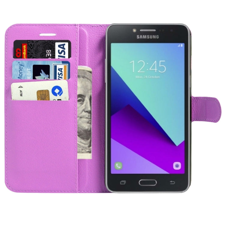 For Galaxy J2 Prime Litchi Texture Horizontal Flip Leather Case with Magnetic Buckle & Holder & Card Slots & Wallet