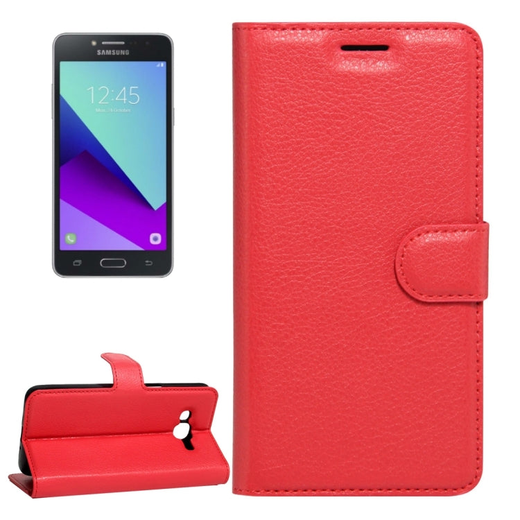 For Galaxy J2 Prime Litchi Texture Horizontal Flip Leather Case with Magnetic Buckle & Holder & Card Slots & Wallet