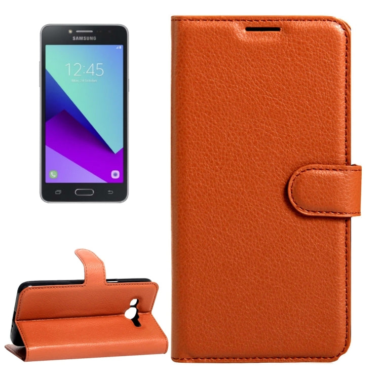 For Galaxy J2 Prime Litchi Texture Horizontal Flip Leather Case with Magnetic Buckle & Holder & Card Slots & Wallet