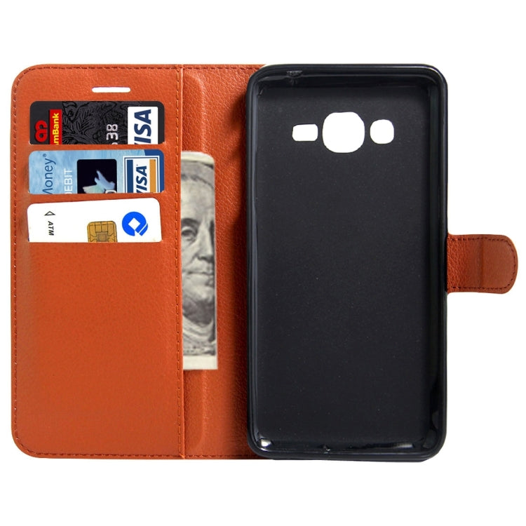 For Galaxy J2 Prime Litchi Texture Horizontal Flip Leather Case with Magnetic Buckle & Holder & Card Slots & Wallet