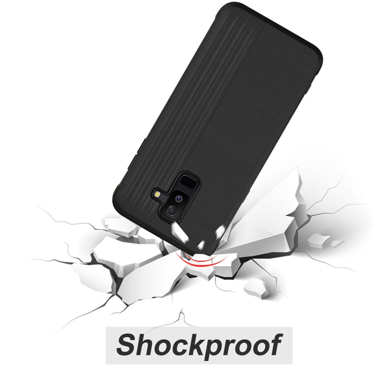 TPU + PC Protective Case for Galaxy A6+ (2018), with Card Slot and Holder