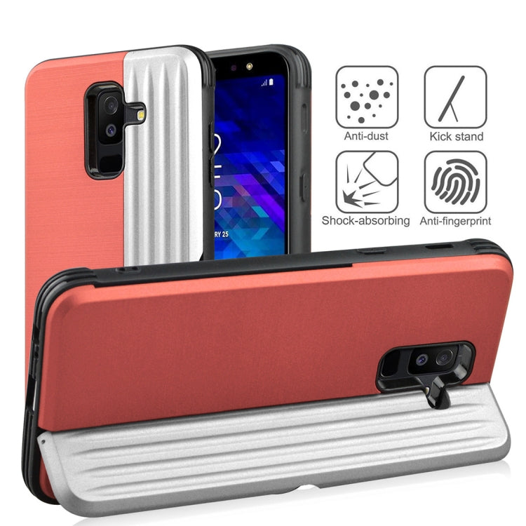 TPU + PC Protective Case for Galaxy A6+ (2018), with Card Slot and Holder