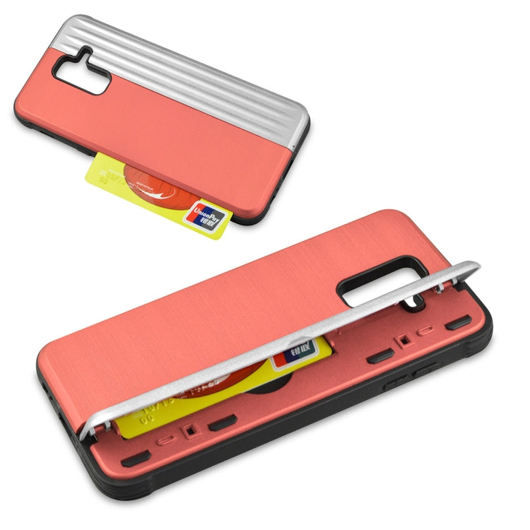 TPU + PC Protective Case for Galaxy A6+ (2018), with Card Slot and Holder
