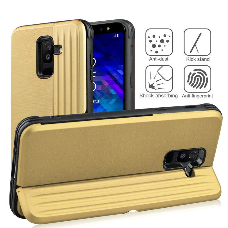 TPU + PC Protective Case for Galaxy A6+ (2018), with Card Slot and Holder
