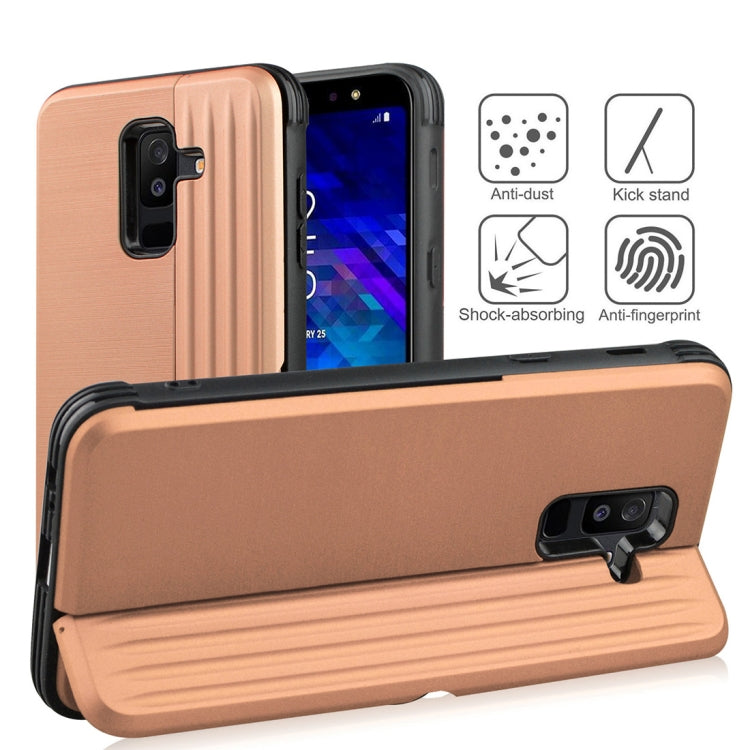 TPU + PC Protective Case for Galaxy A6+ (2018), with Card Slot and Holder