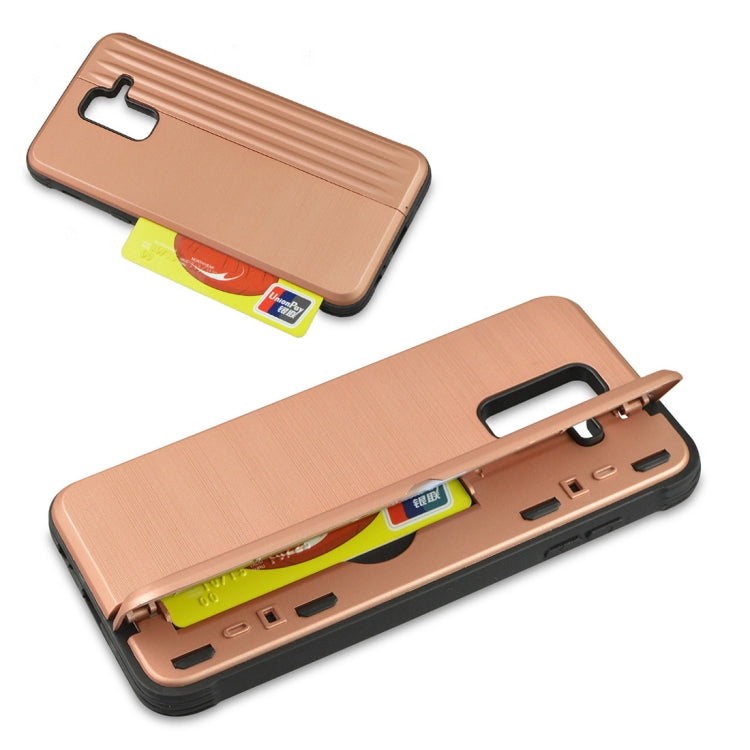 TPU + PC Protective Case for Galaxy A6+ (2018), with Card Slot and Holder