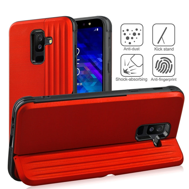 TPU + PC Protective Case for Galaxy A6+ (2018), with Card Slot and Holder