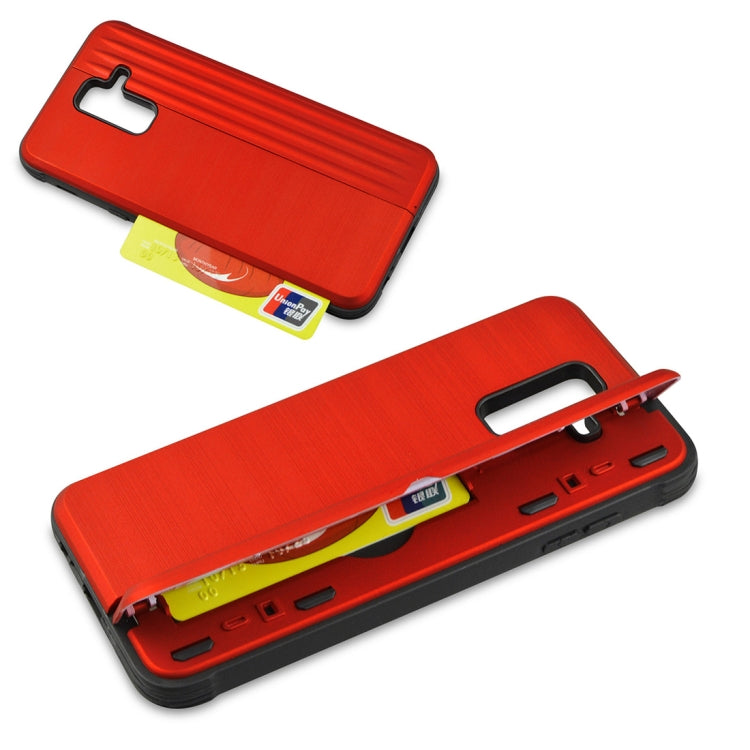 TPU + PC Protective Case for Galaxy A6+ (2018), with Card Slot and Holder
