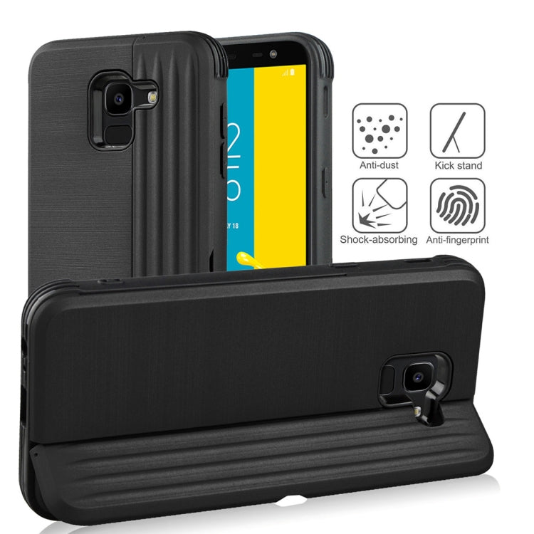 TPU + PC Protective Case for Galaxy J6 (2018), with Card Slot and Holder