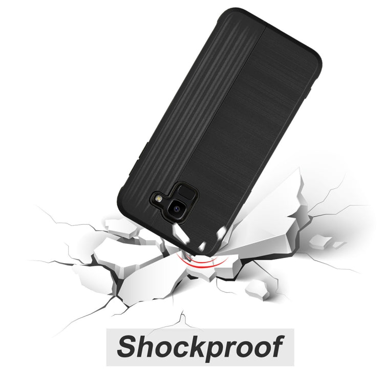 TPU + PC Protective Case for Galaxy J6 (2018), with Card Slot and Holder
