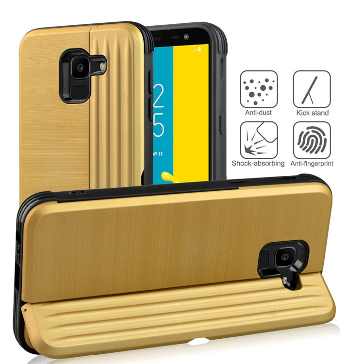 TPU + PC Protective Case for Galaxy J6 (2018), with Card Slot and Holder