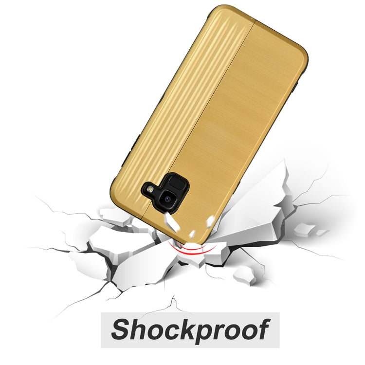 TPU + PC Protective Case for Galaxy J6 (2018), with Card Slot and Holder