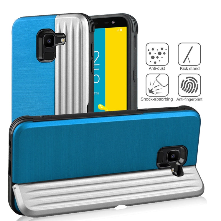 TPU + PC Protective Case for Galaxy J6 (2018), with Card Slot and Holder