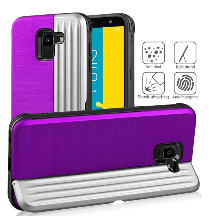 TPU + PC Protective Case for Galaxy J6 (2018), with Card Slot and Holder
