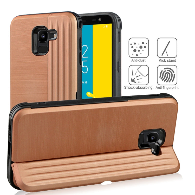 TPU + PC Protective Case for Galaxy J6 (2018), with Card Slot and Holder