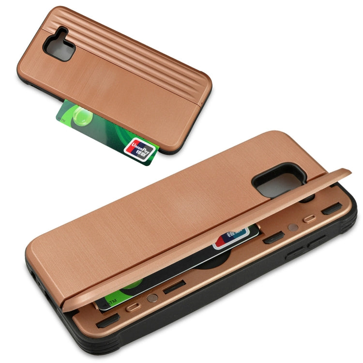 TPU + PC Protective Case for Galaxy J6 (2018), with Card Slot and Holder