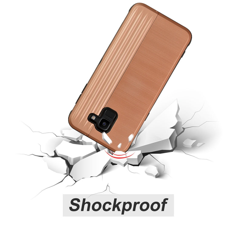 TPU + PC Protective Case for Galaxy J6 (2018), with Card Slot and Holder